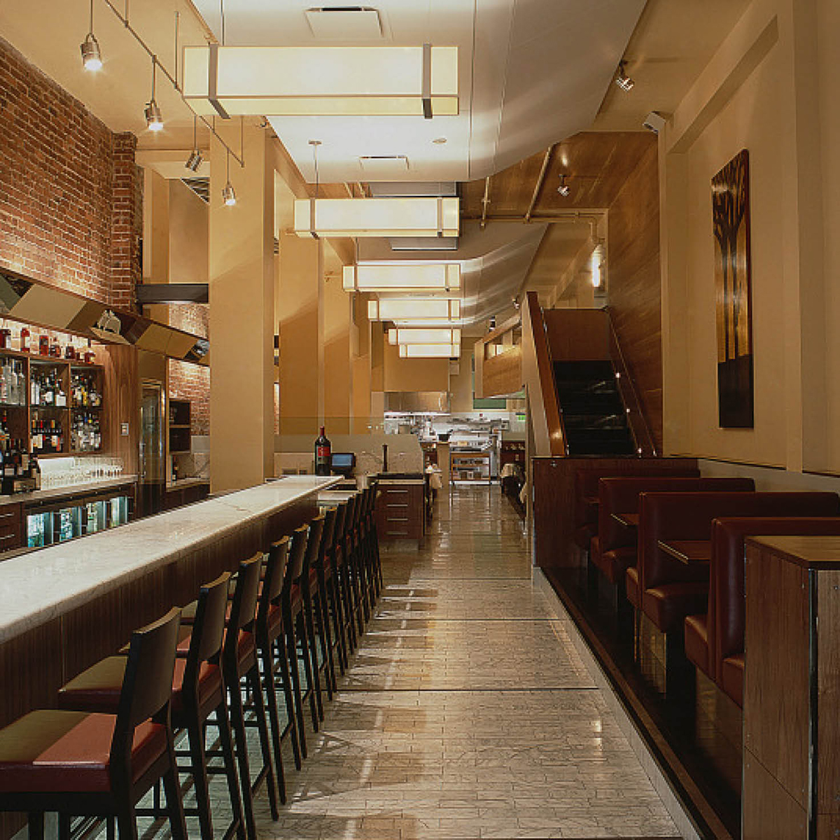 Cass Calder Smith specified Lumetta's ambient lighting for this installation at Perbacco Restaurant in San Francisco.