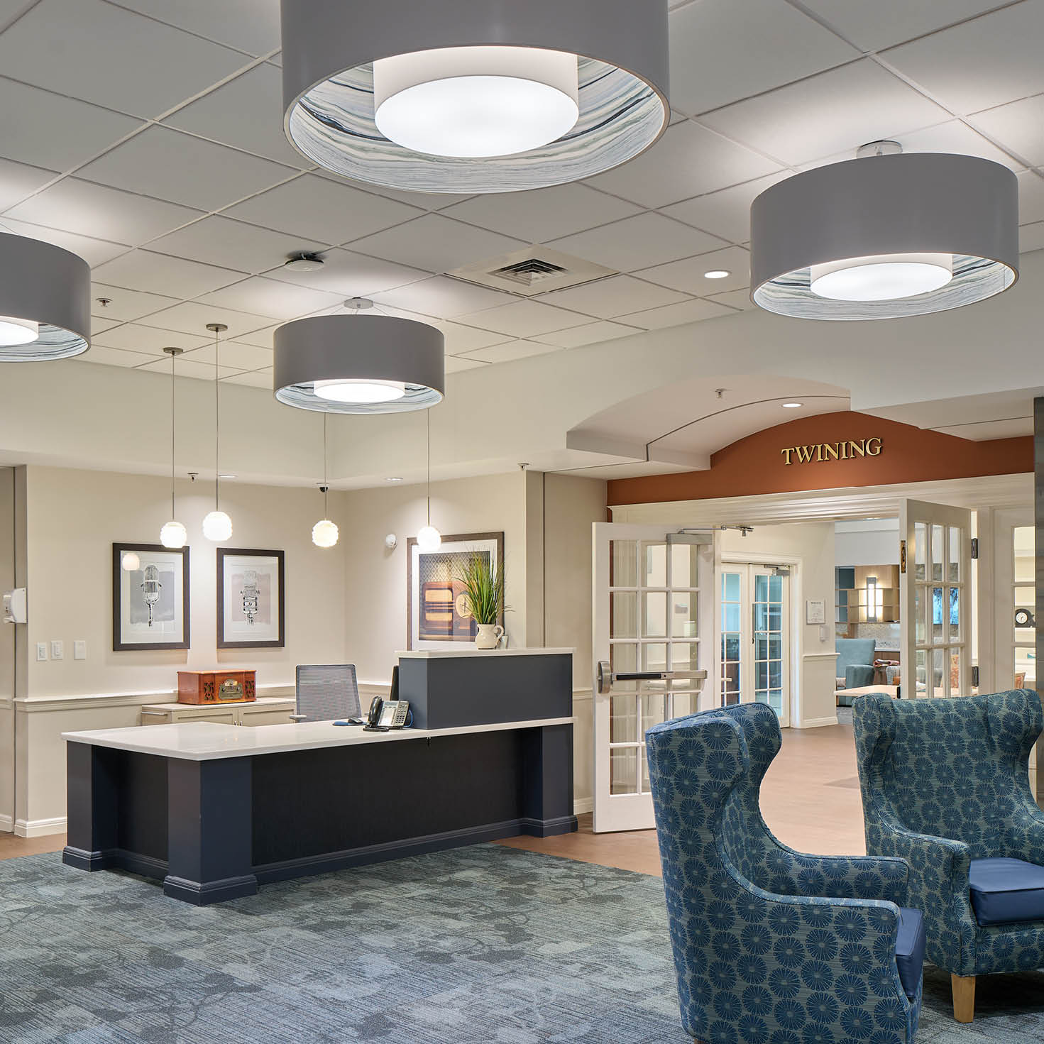 Patterned Drum Pendant Lighting for Healthcare