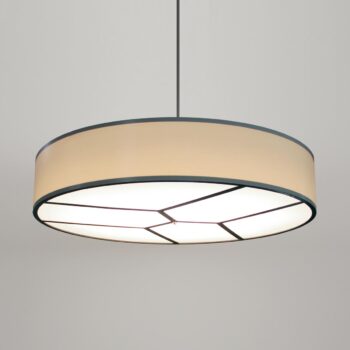 Drum Pendant Light with Segmented Honeycomb Bottom Lens